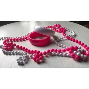 Pink & White Costume Jewelry Set